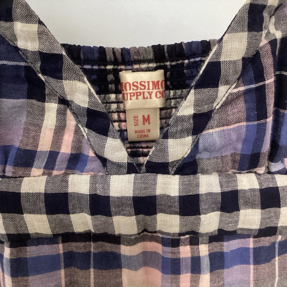 NEW Mossimo Supply Co. Blue, White & Pink Plaid Sleeveless Dress MEDIUM - Picture 3 of 5